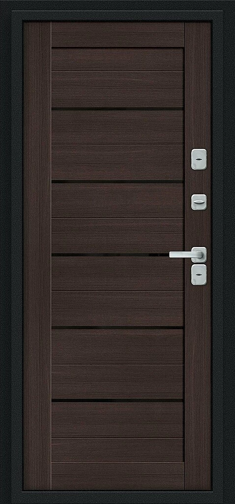 Входная дверь Thermo Техно Декор Букле черное/Wenge Veralinga BR4577